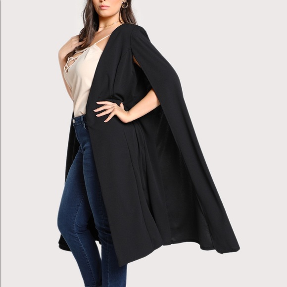 🖤🆕Ciara Sophisticated Black Cape Coat🖤 NWT - Picture 3 of 8